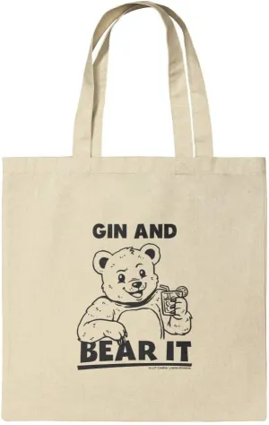 GRAPHICS & MORE Gin Grin and Bear It Funny Humor Grocery Travel Reusable Tote Bag