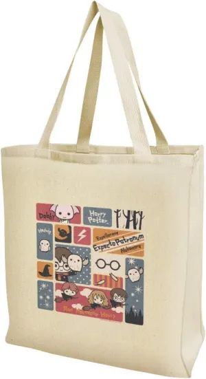 GRAPHICS & MORE Harry Potter Cute Chibi Pattern Grocery Travel Reusable Tote Bag
