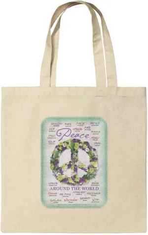 GRAPHICS & MORE How You Say Spell Peace Around World Grocery Travel Reusable Tote Bag