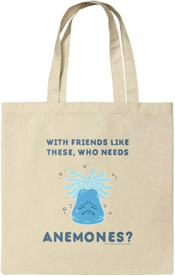 GRAPHICS & MORE With Friends Like These Who Needs Anemones Enemies Funny Humor Grocery Travel Reusable Tote Bag