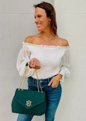 Green Quilted Crossbody