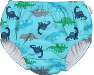 green sprouts baby boys Reusable and Toddler Swim Diaper, Aqua Simple Dino, 18 Month US