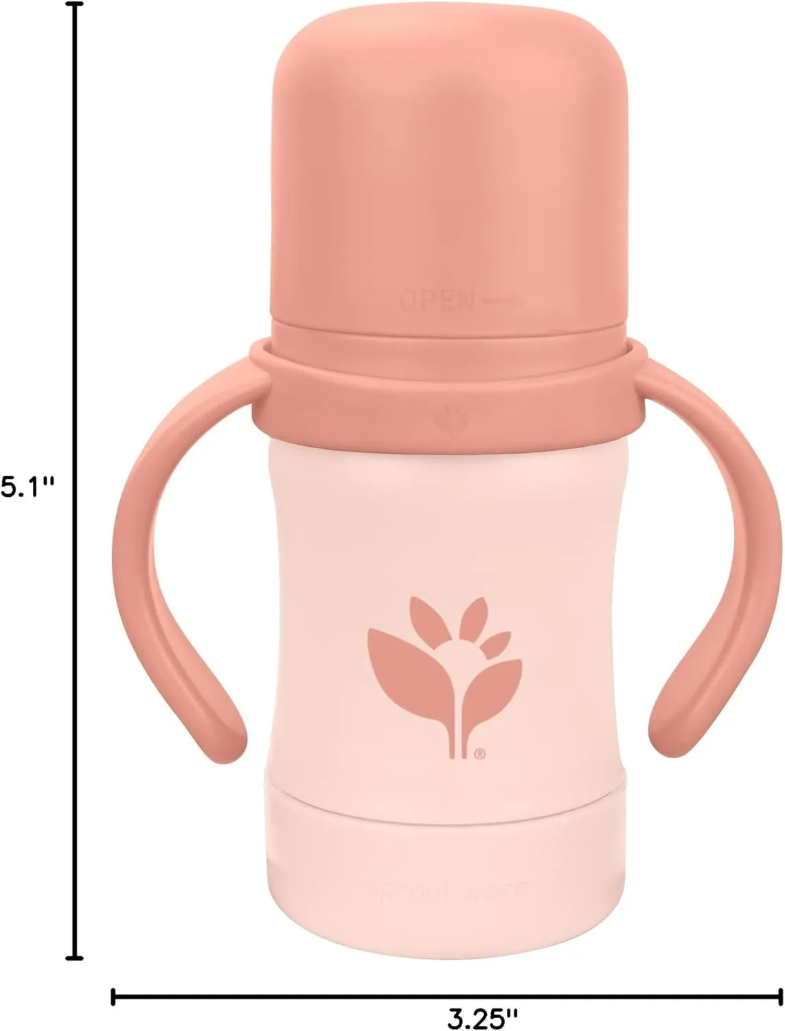 Green Sprouts® Sprout Ware® Sip & Straw 6oz., 6mo , Plant-plastic, Platinum-cured Silicone, Dishwasher Safe, Grows with Baby, Tested for Hormones