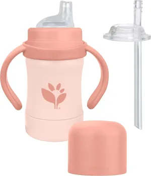 Green Sprouts® Sprout Ware® Sip & Straw 6oz., 6mo , Plant-plastic, Platinum-cured Silicone, Dishwasher Safe, Grows with Baby, Tested for Hormones