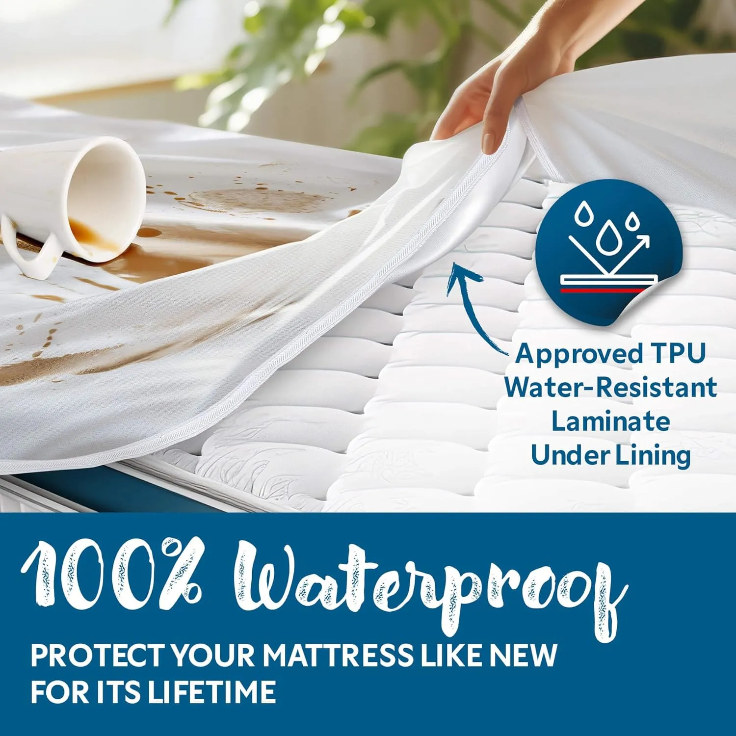 Guardmax Jersey Knitted Twin XL Zippered Mattress Encasement with Deep Pockets - Waterproof & Bed Bug Proof Mattress Protector - Comfortable, Soft, and Noiseless Zippered Bedding - (39 x 80 x 13)