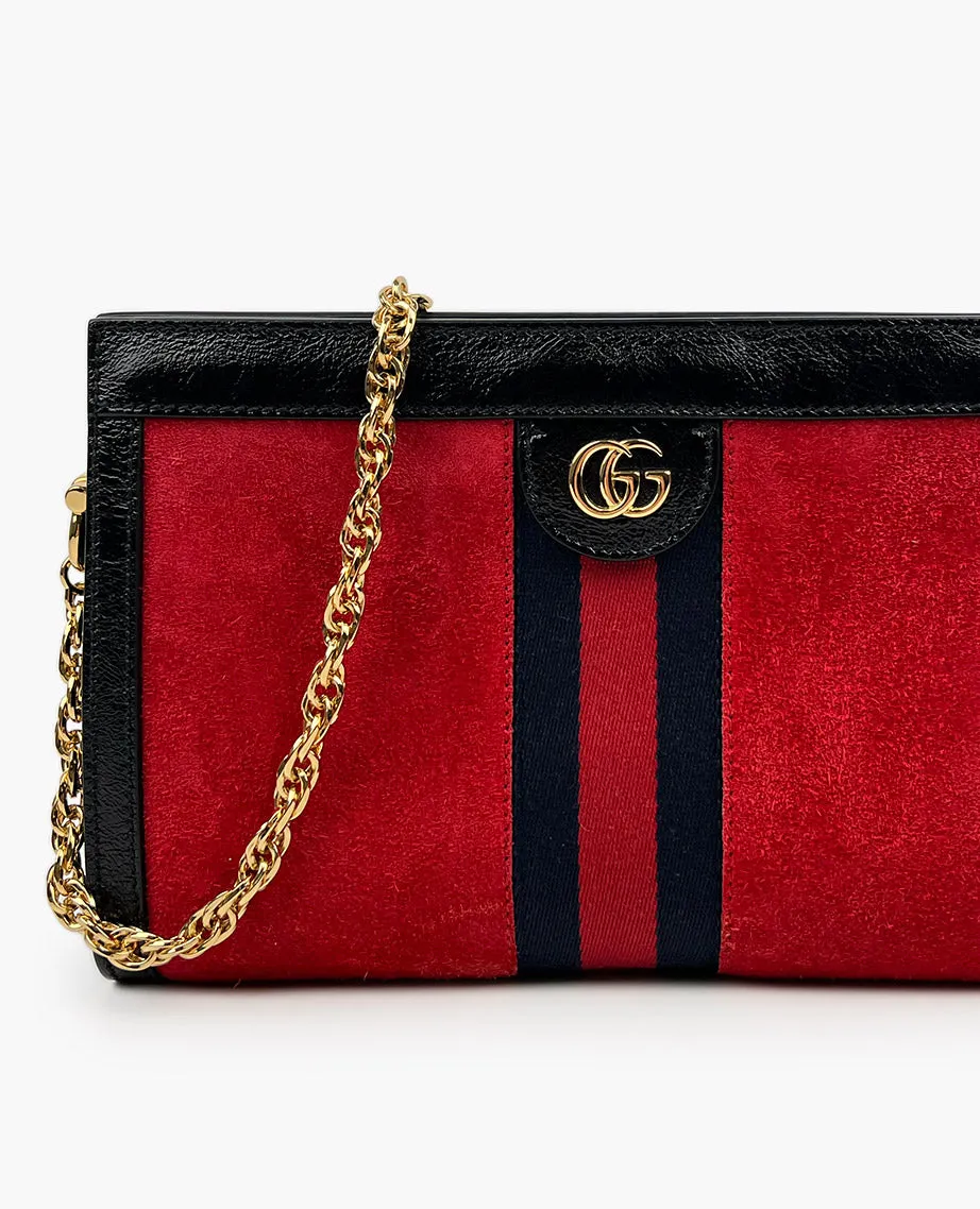 Gucci Ophidia GG Small Shoulder Bag Red Suede