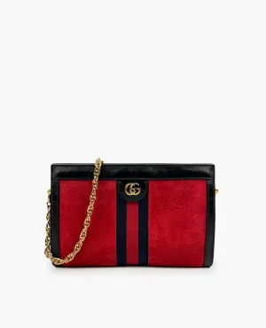 Gucci Ophidia GG Small Shoulder Bag Red Suede