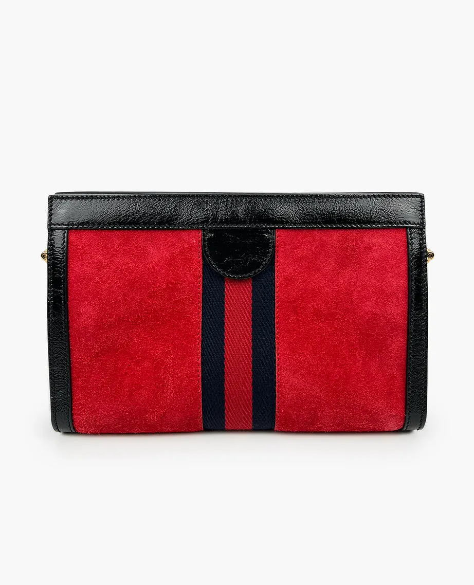 Gucci Ophidia GG Small Shoulder Bag Red Suede