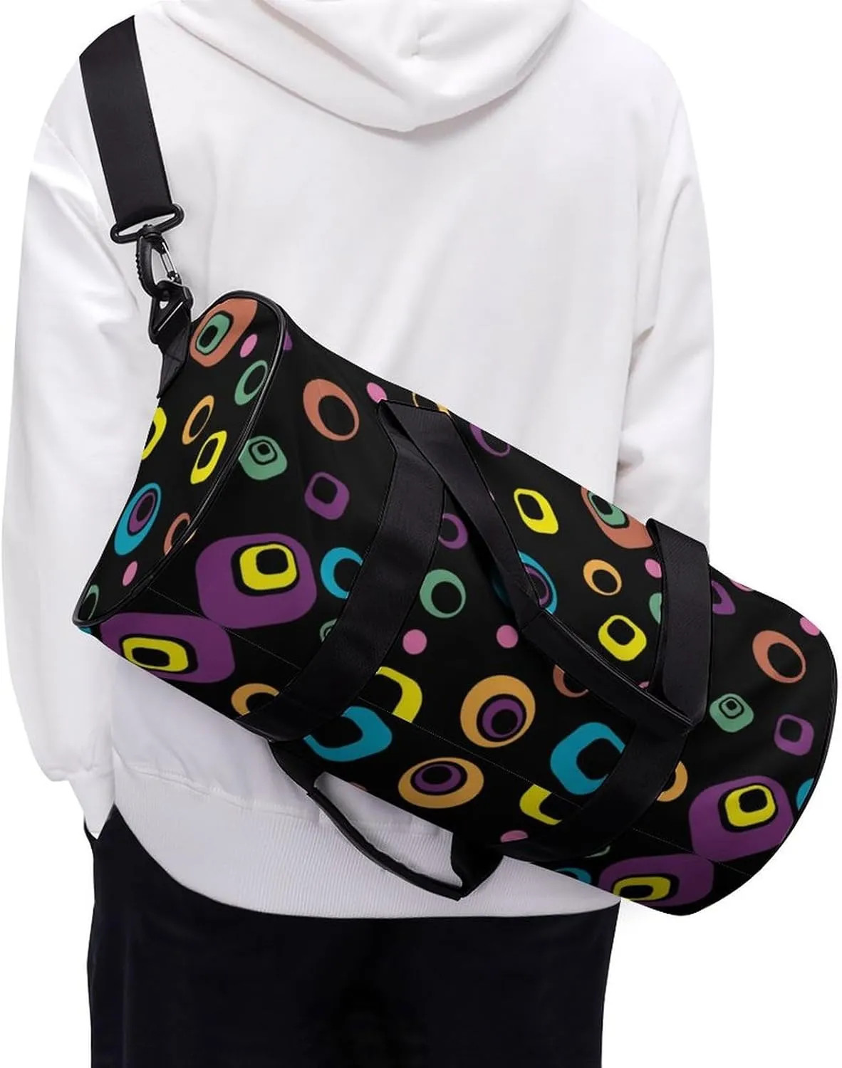 Gym Bag for Men Women Lightweight Sports Duffle Bag with Multiple Compartments Cylindrical Gym Bag for Fitness Travel And Outdoor Activities Ater Resistant Yoga Bag Training Bag Abstract