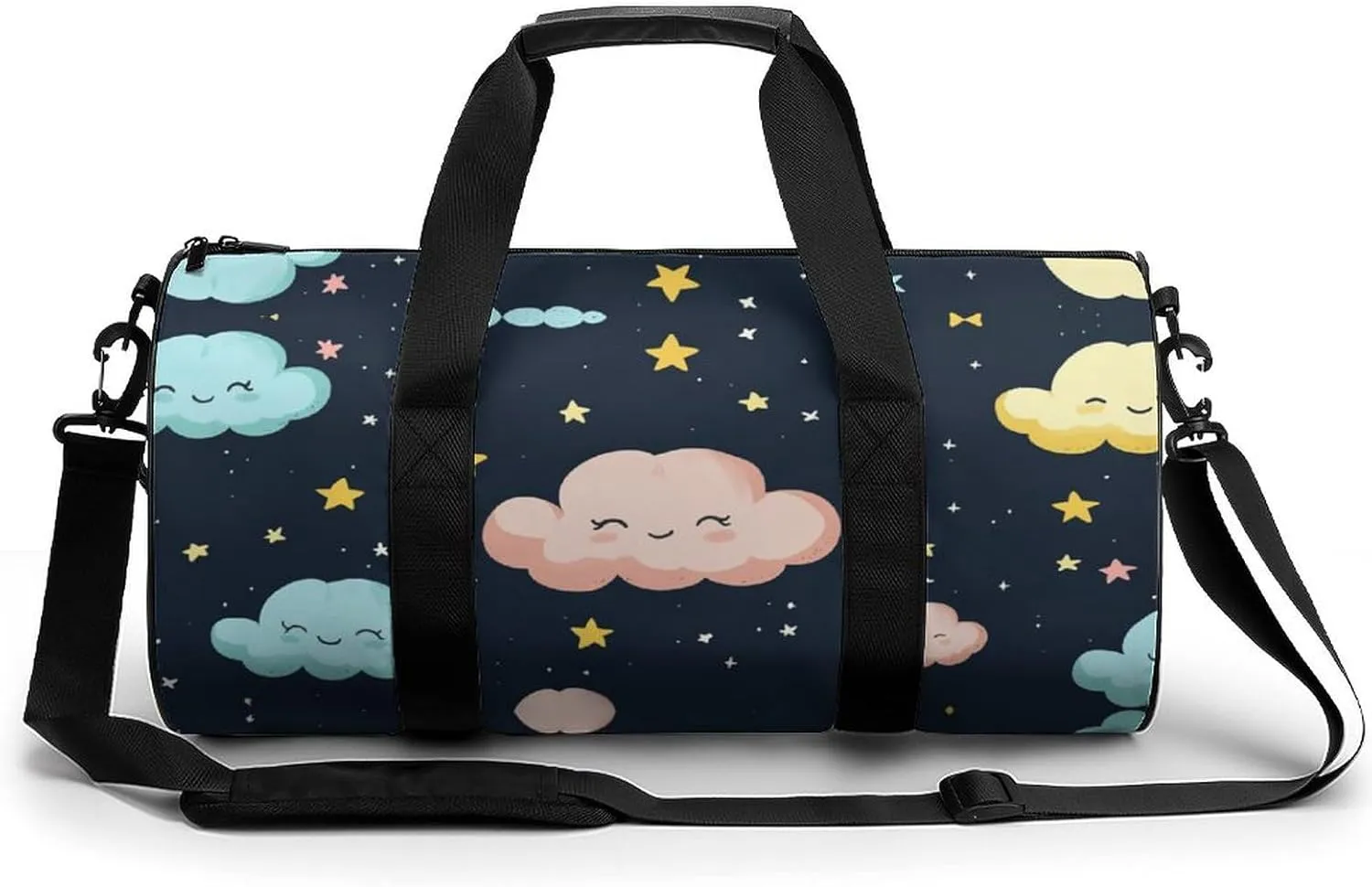Gym Bag for Men Women Lightweight Sports Duffle Bag with Multiple Compartments Cylindrical Gym Bag for Fitness Travel And Outdoor Activities Ater Resistant Yoga Bag Training Bag Starlight Puffs