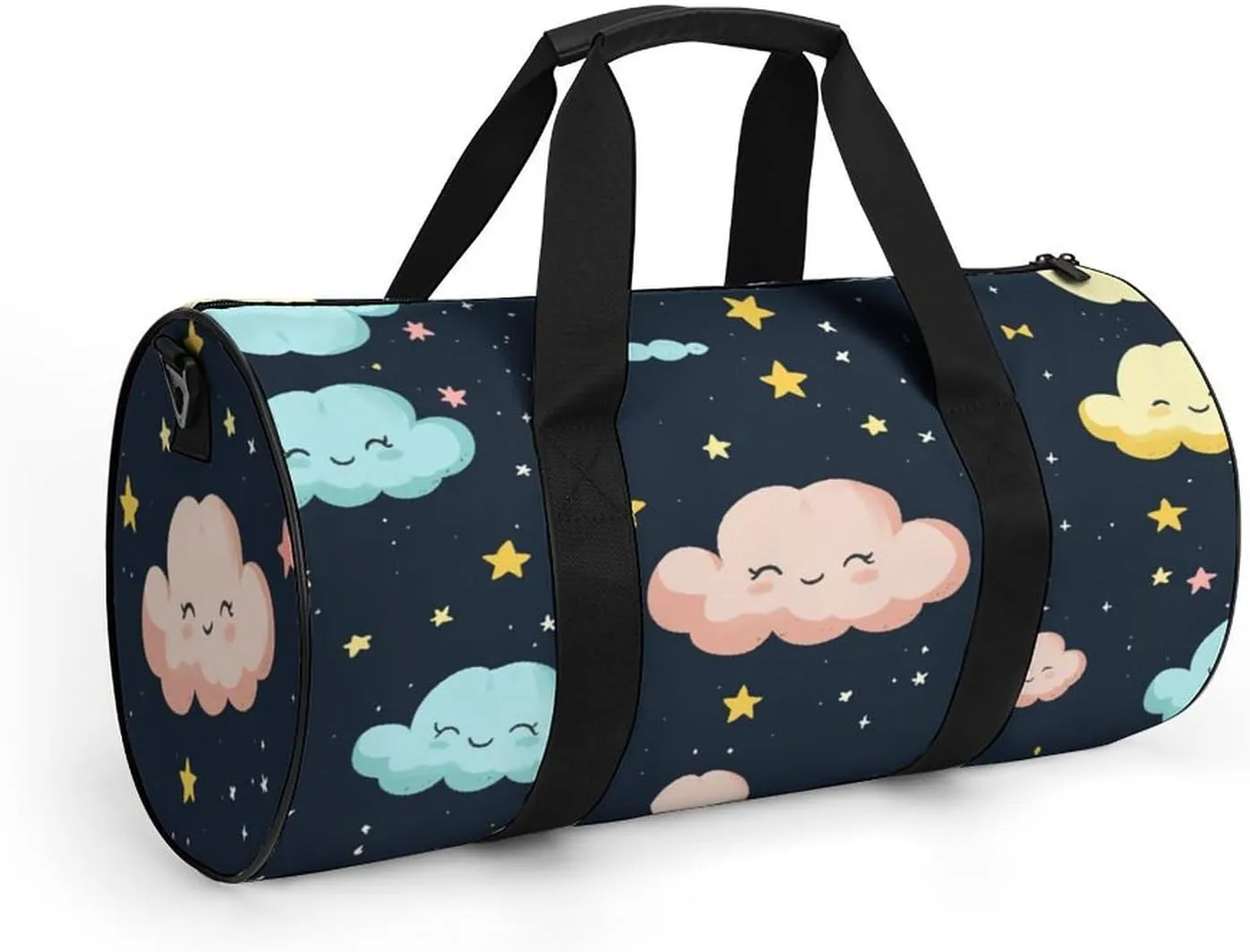 Gym Bag for Men Women Lightweight Sports Duffle Bag with Multiple Compartments Cylindrical Gym Bag for Fitness Travel And Outdoor Activities Ater Resistant Yoga Bag Training Bag Starlight Puffs