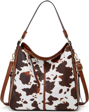 Handbags Women Fashion Leopard Tote Bag Shoulder Bags Cow Pattern Top Handle Satchel Purses Synthetic Leather Wallet