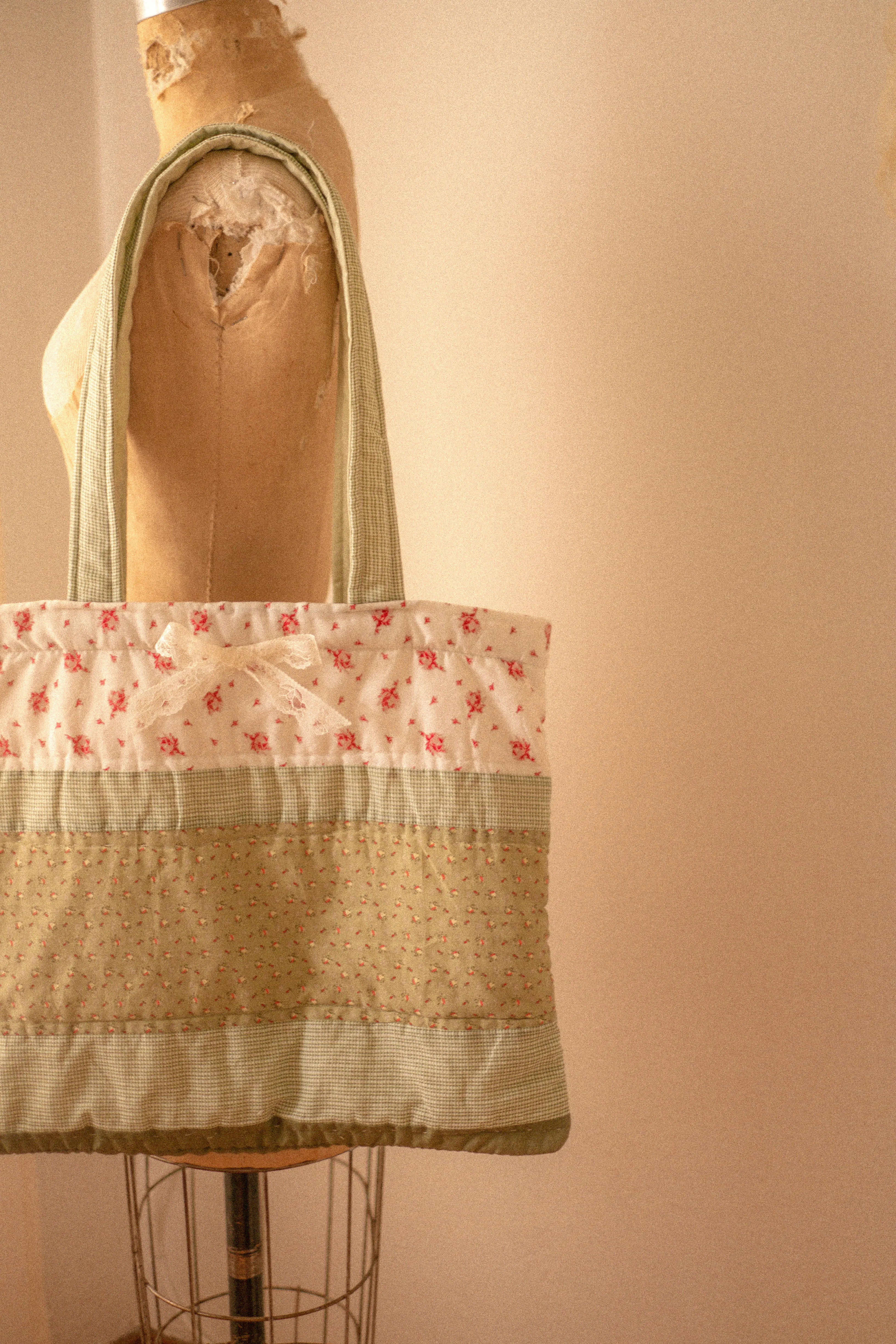 Handmade large quilted tote bag - Fall picnic🧺