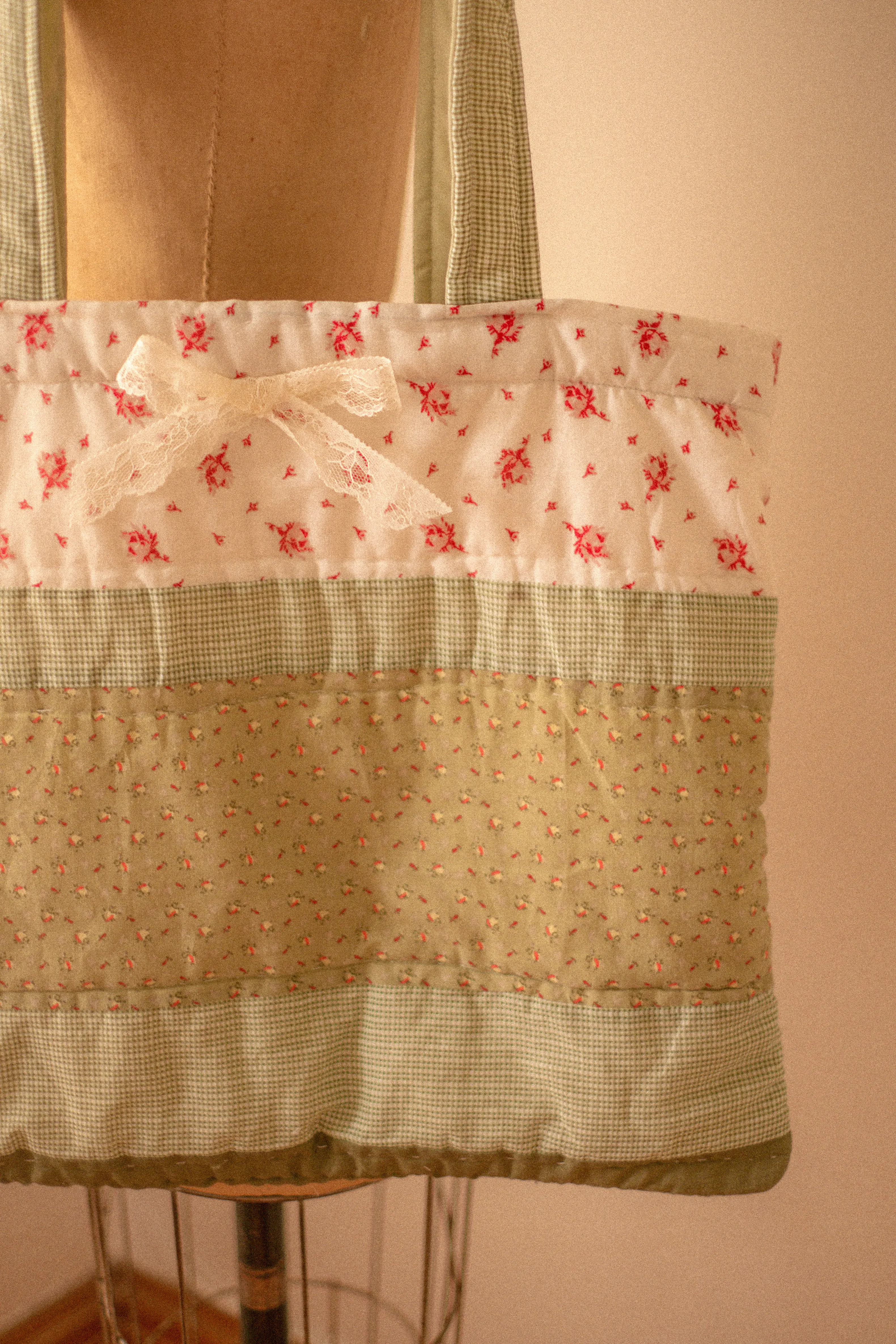 Handmade large quilted tote bag - Fall picnic🧺