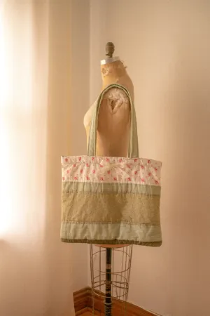 Handmade large quilted tote bag - Fall picnic🧺
