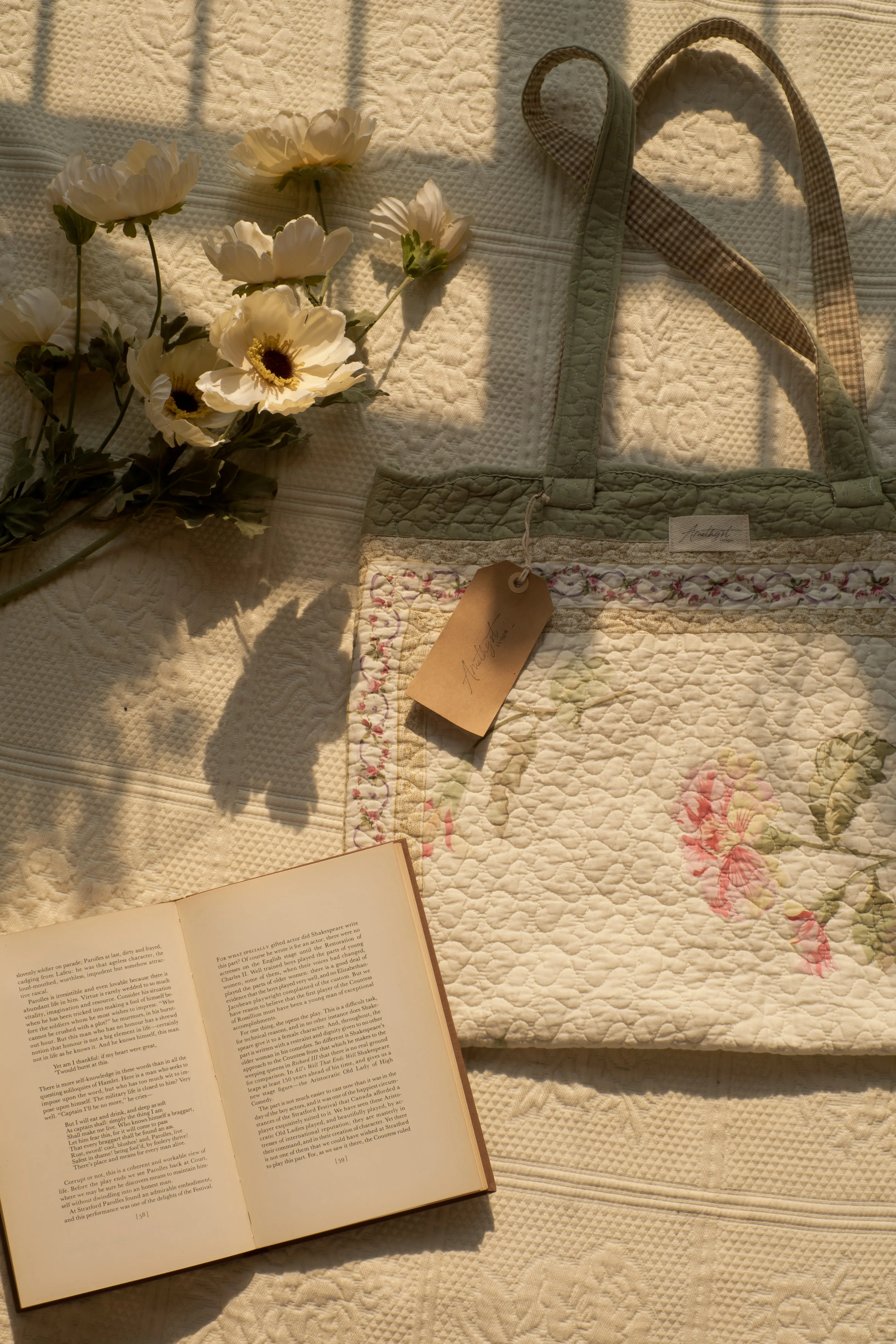 Handmade quilted reusable bag - Emily♡