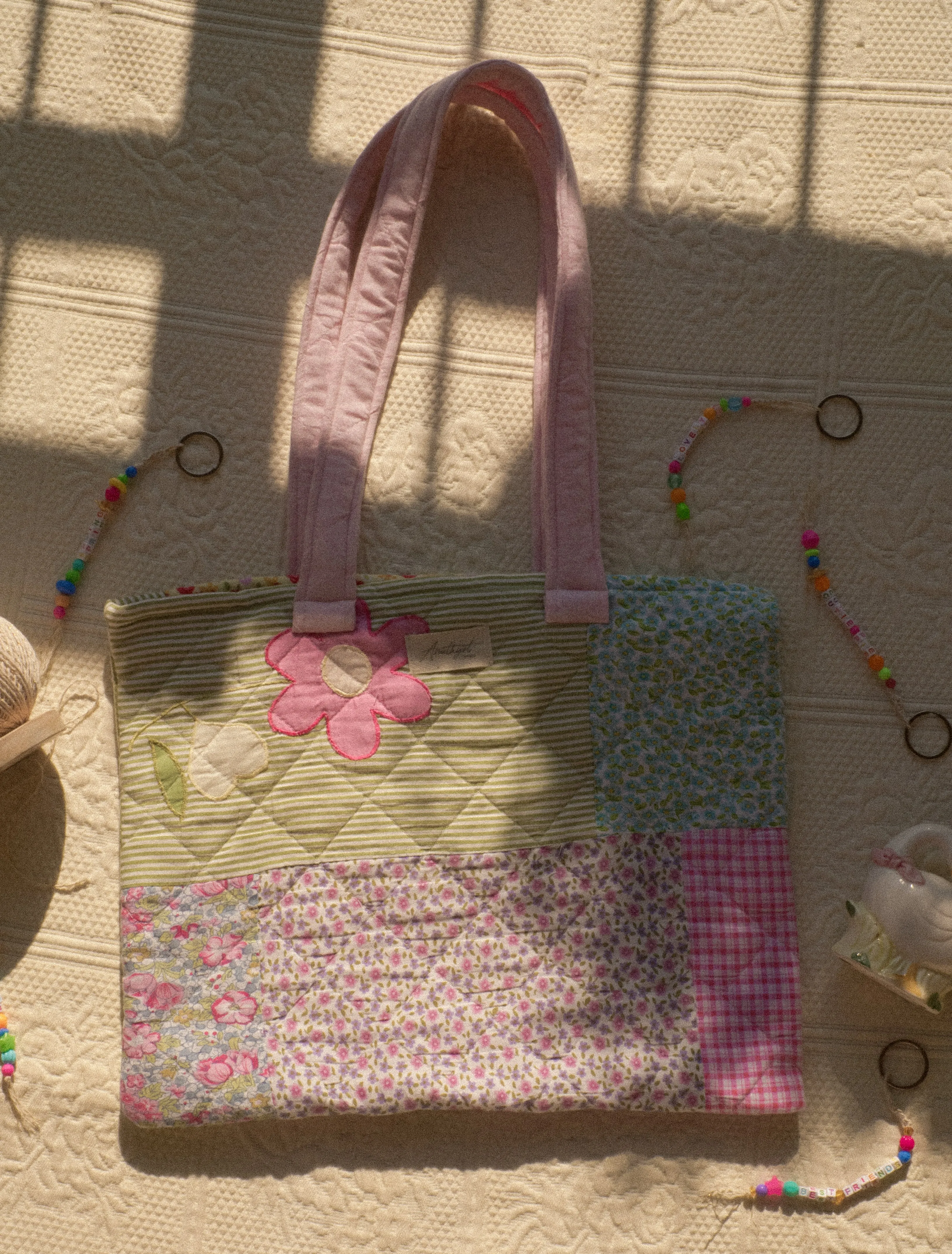 Handmade quilted reusable bag - Meena♡