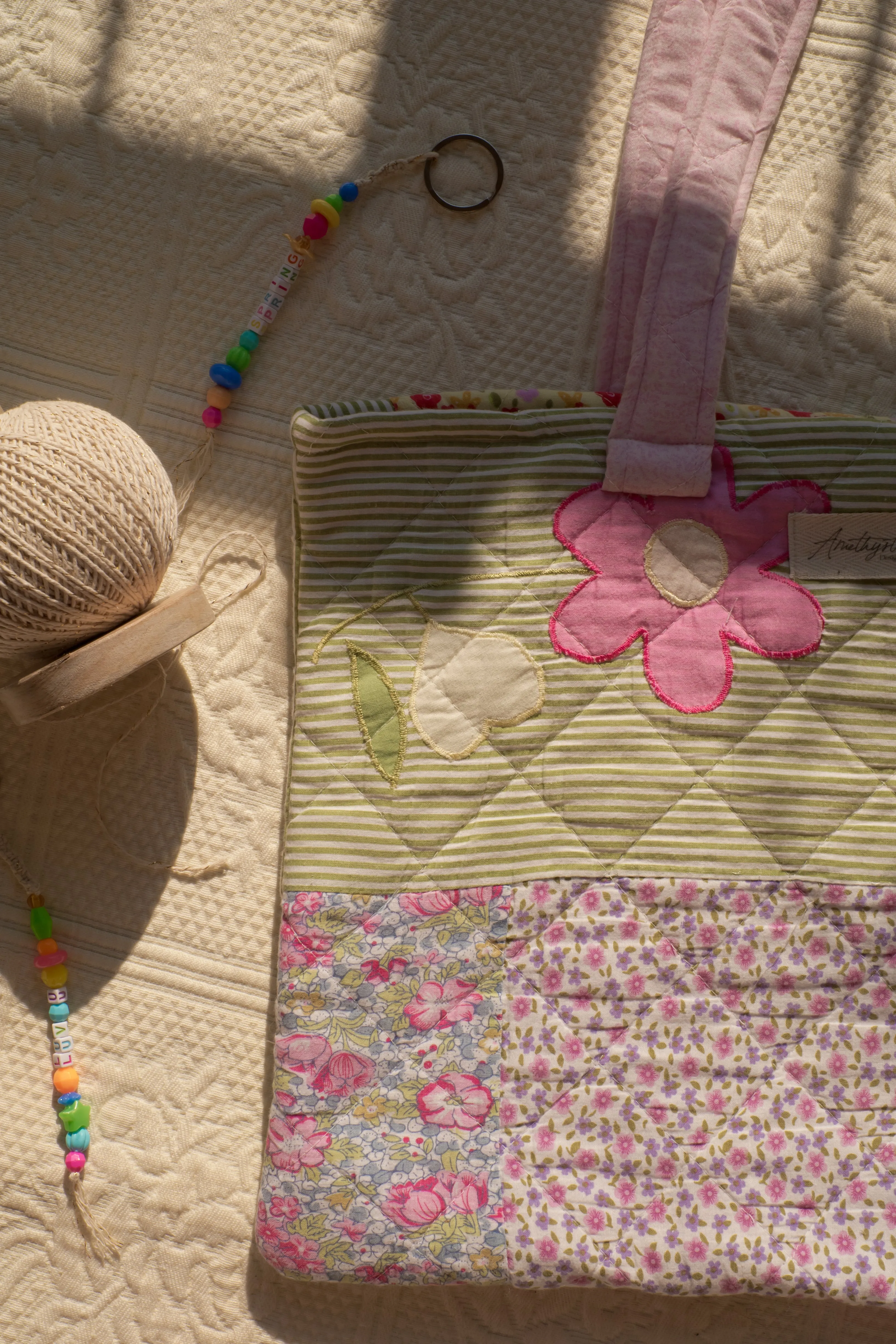 Handmade quilted reusable bag - Meena♡