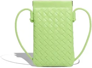 Handwoven PU Leather Phone Crossbody Bag - Stylish and Compact