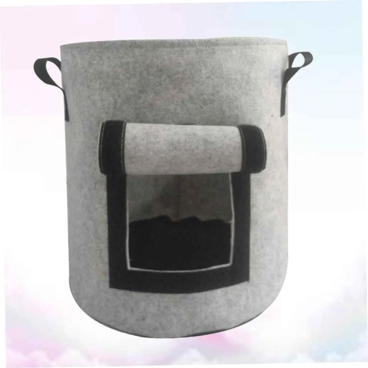 Happyyami Large Size 38l Sweet Potato Planting Bag Nonwoven Felt Growing Bag Air Permeability for Healthy Planting (Grey)