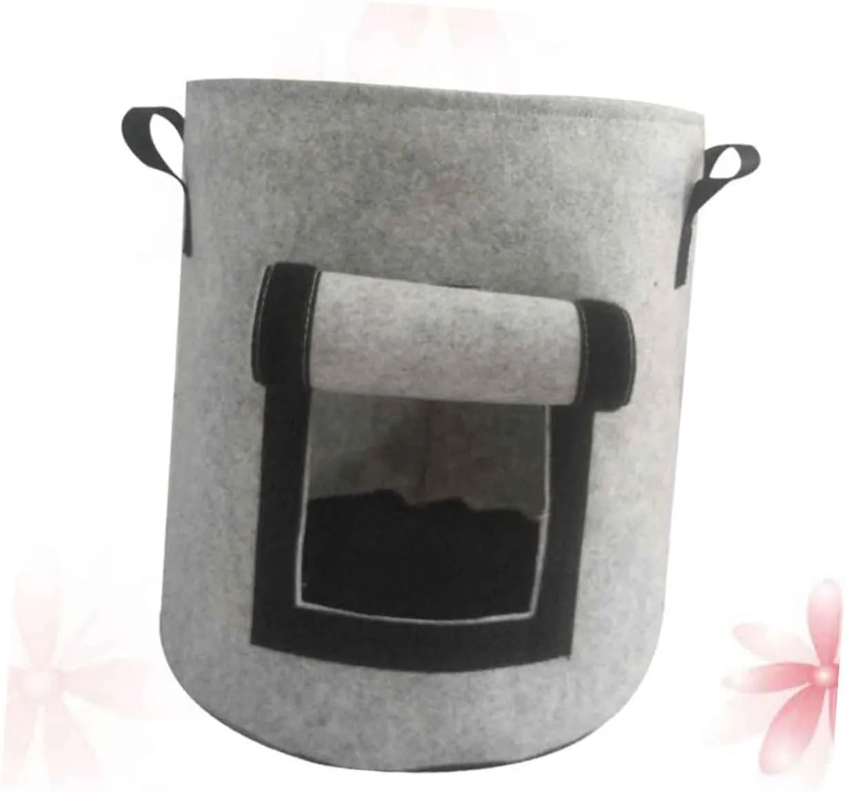 Happyyami Large Size 38l Sweet Potato Planting Bag Nonwoven Felt Growing Bag Air Permeability for Healthy Planting (Grey)