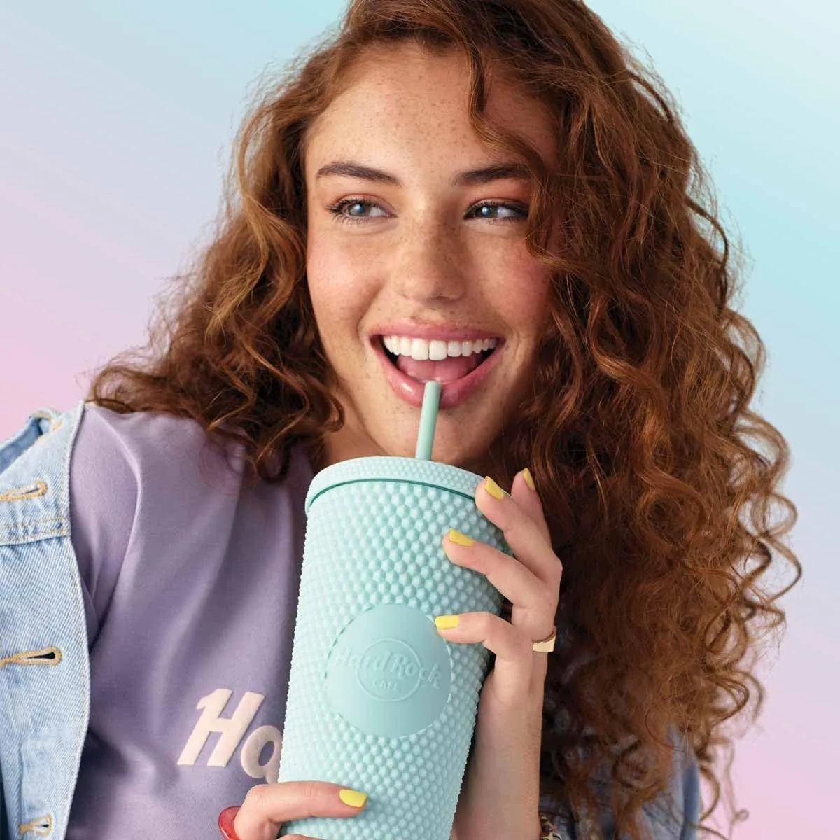 Hard Rock Pop of Color 24oz Tumbler With Straw Mint