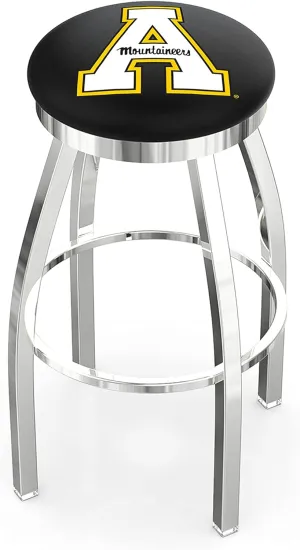 HBS L8C2C - Chrome Appalachian State Swivel Bar Stool with Accent Ring by The Holland Bar Stool Company