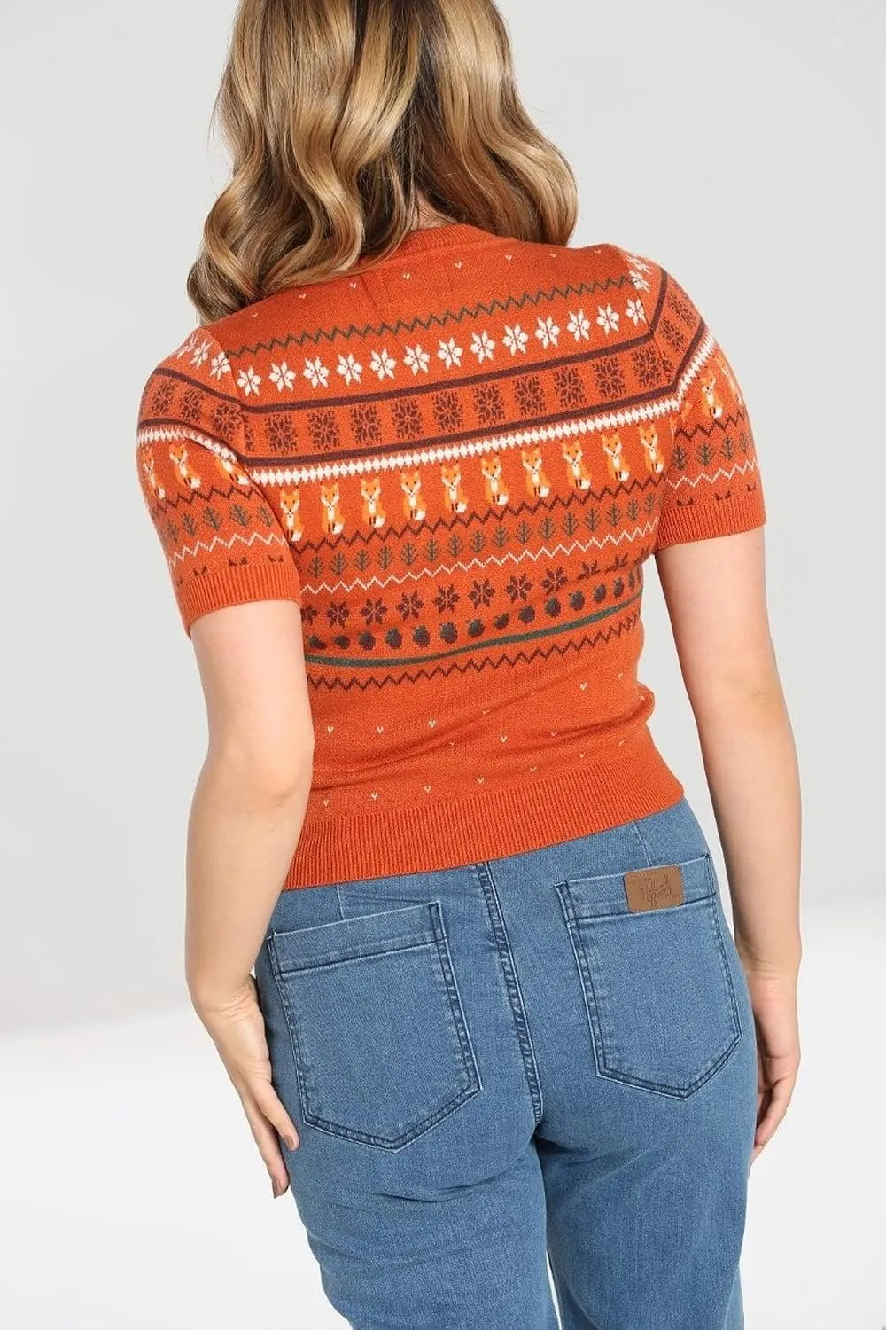Hell Bunny Vixey Fox Print Vintage Retro Style Jumper Sweater XS-6XL