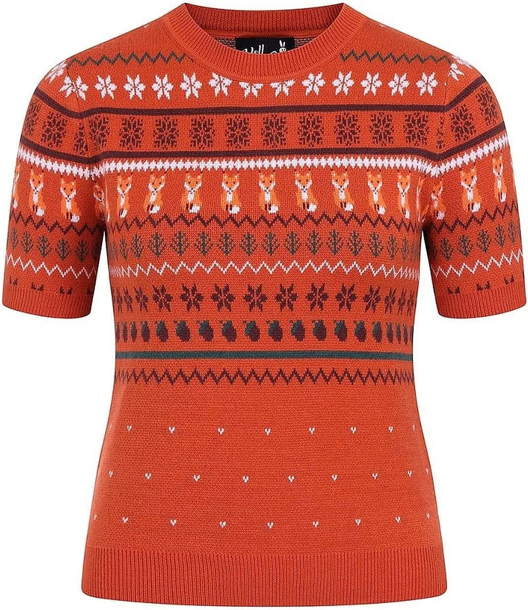 Hell Bunny Vixey Fox Print Vintage Retro Style Jumper Sweater XS-6XL