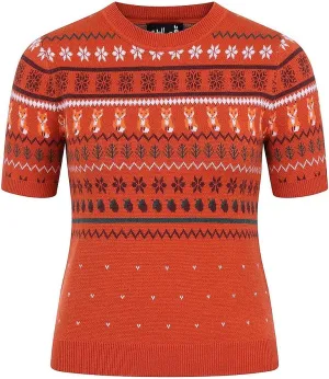 Hell Bunny Vixey Fox Print Vintage Retro Style Jumper Sweater XS-6XL