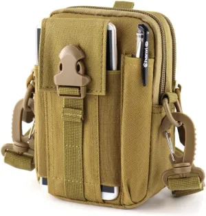 Heyqie(TM) 1000D Nylon [Upgrated] Outdoor Big Capacity Tactical MOLLE Holster EDC Carry Accessory Tool Waist Bag Belt Pack Pouch Case with Shoulder Strap for Smart Phones & Accessories