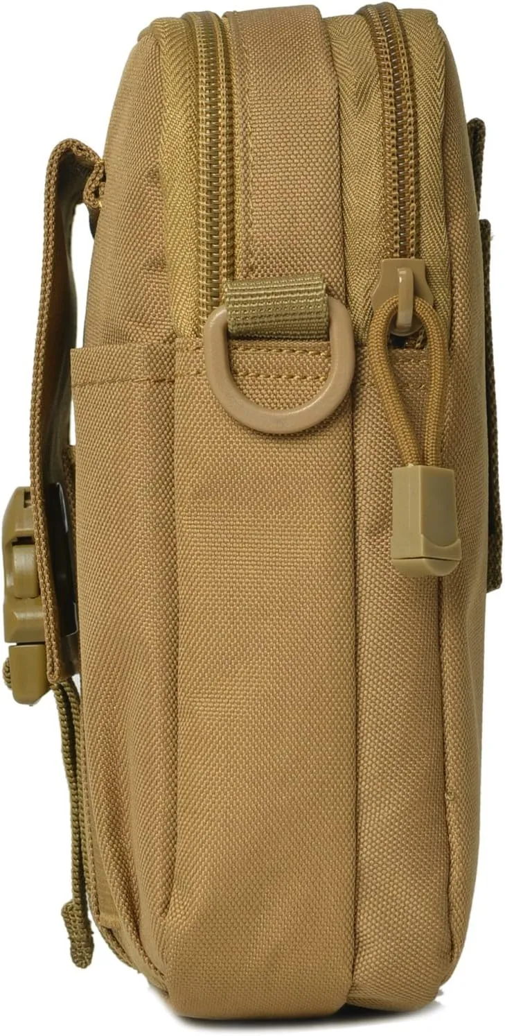 Heyqie(TM) 1000D Nylon [Upgrated] Outdoor Big Capacity Tactical MOLLE Holster EDC Carry Accessory Tool Waist Bag Belt Pack Pouch Case with Shoulder Strap for Smart Phones & Accessories