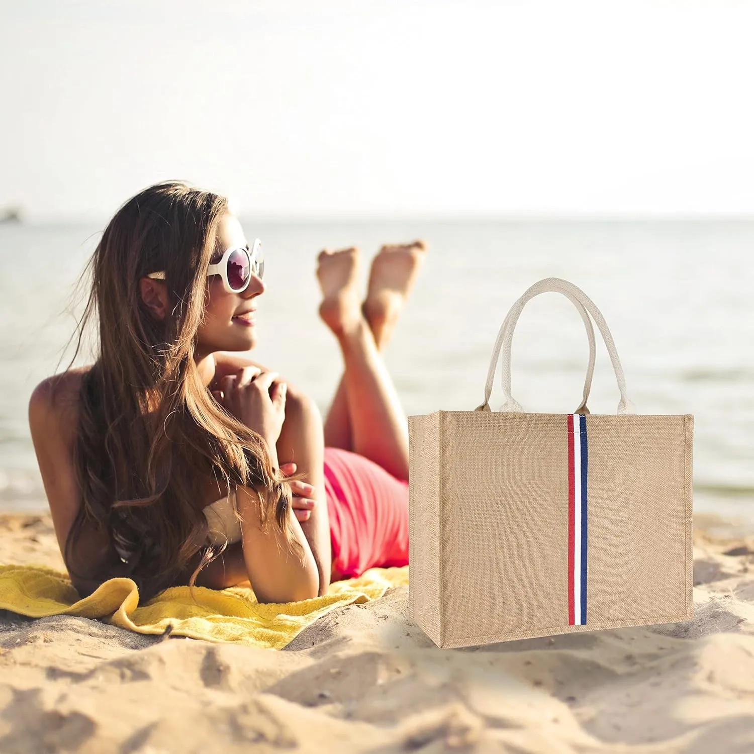 Hibala Woven Large Beach Bag Straw Beach Tote Handmade Weaving Shoulder Tassel Bag Handbag