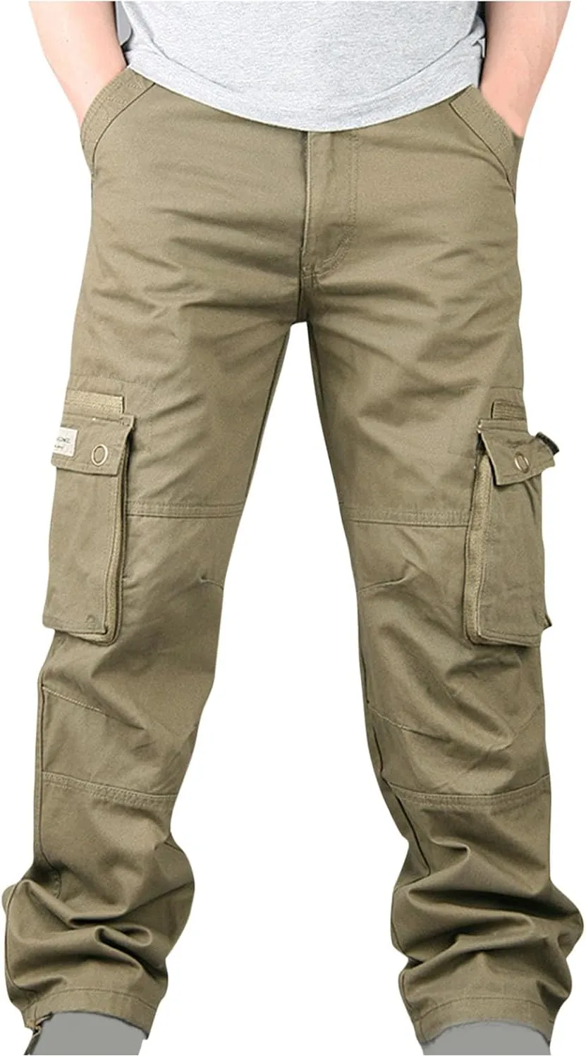 Hiking Pants Men Tactical Cargo Pants for Men Baggy Military Trousers Lightweight Joggers Work Multi-Pocket Pants