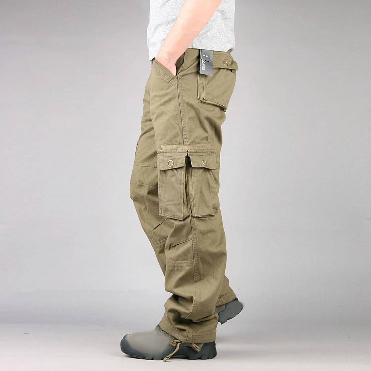 Hiking Pants Men Tactical Cargo Pants for Men Baggy Military Trousers Lightweight Joggers Work Multi-Pocket Pants