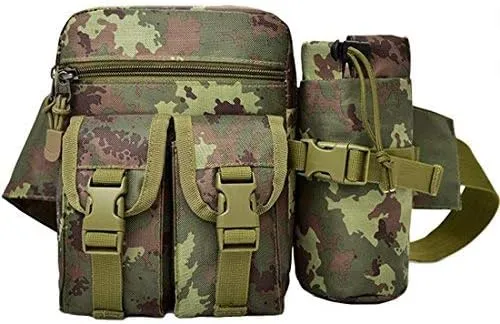 Hiking Waist Fanny Pack With Water Bottle Holder Running Waist Hip Belt Bag Motorcycle Bike Pouch Shoulder Bag