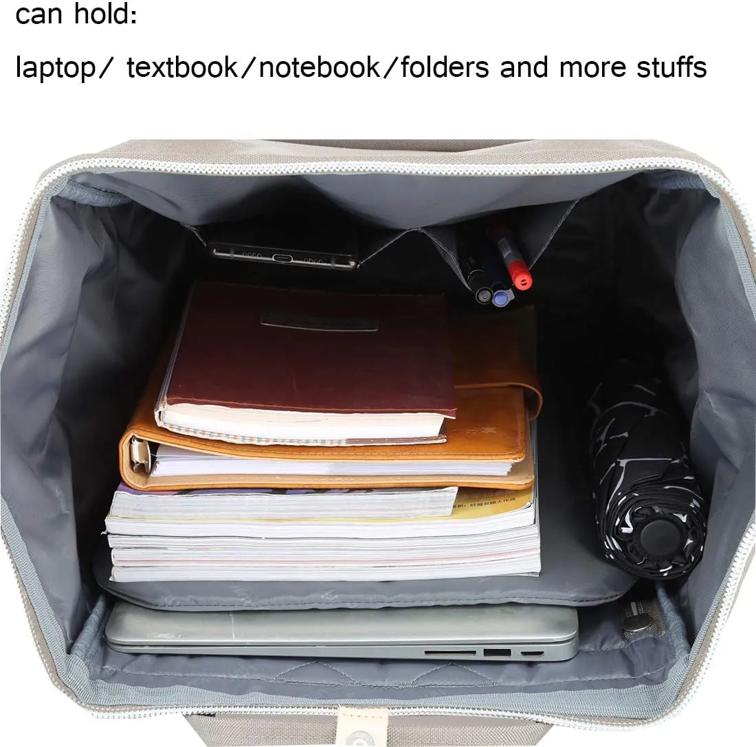 himawari Large Travel Backpack with Laptop Compartment 17 Inch Roomy Work Doctor Bag for Women&Men（1882-Mocha）-Not include USB Port