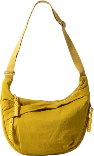 Hobo Bag for Women Men Crescent Crossbody Bag Small Shoulder Nylon Dumpling Bag with Adjustable Strap