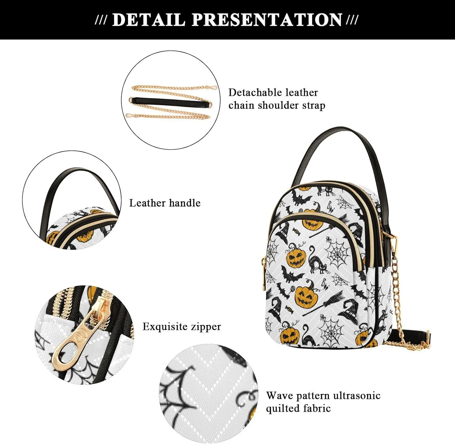 Holiday Festive Cell Phone Purse Crossbody Handbag Durable Shoulder Bag Travel Pouch