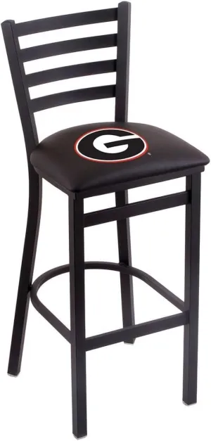 Holland Bar Stool Co. L004-25" Black Wrinkle Georgia G Stationary Counter Stool with Ladder Style Back by The