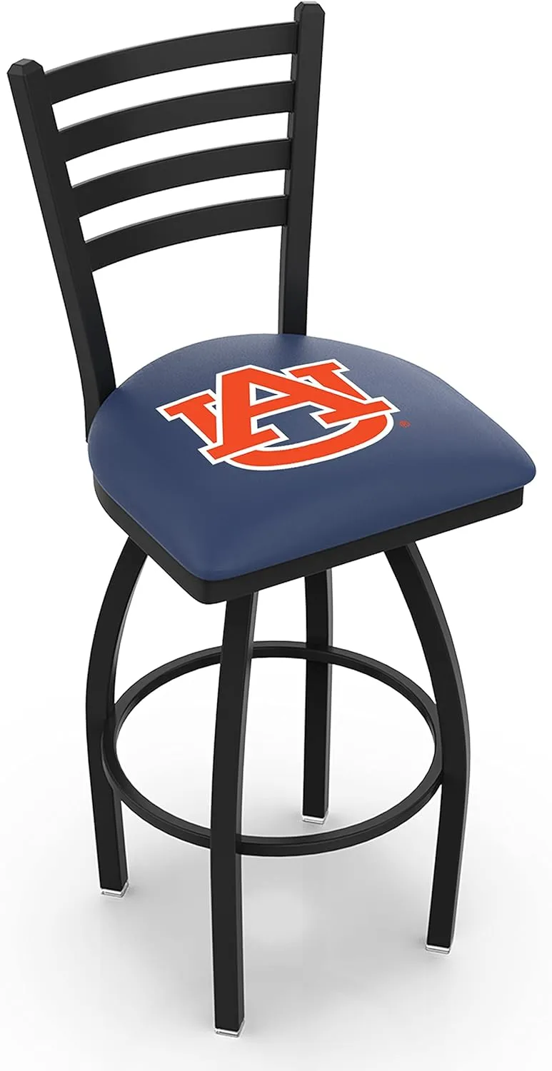Holland Bar Stool Co. L014 - Black Wrinkle Auburn Swivel Bar Stool with Ladder Style Back by The