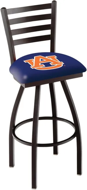 Holland Bar Stool Co. L014 - Black Wrinkle Auburn Swivel Bar Stool with Ladder Style Back by The
