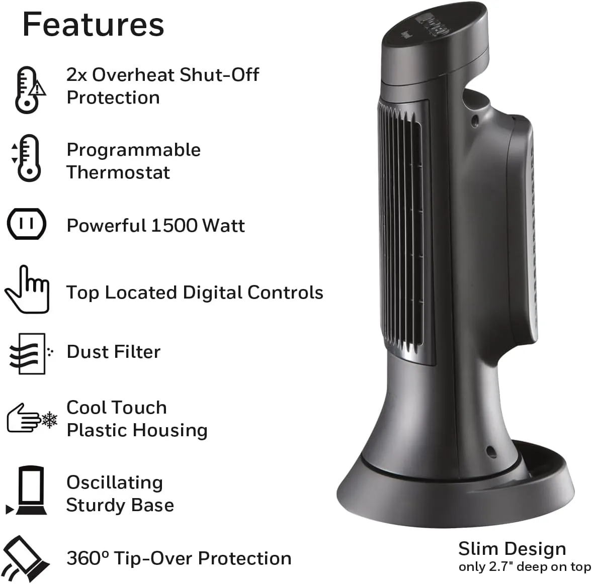 Honeywell HCE311V Digital Ceramic Compact Tower Heater