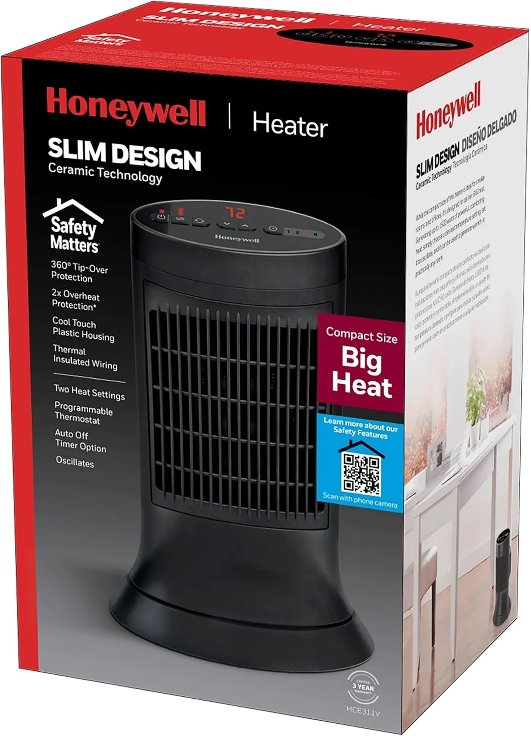 Honeywell HCE311V Digital Ceramic Compact Tower Heater