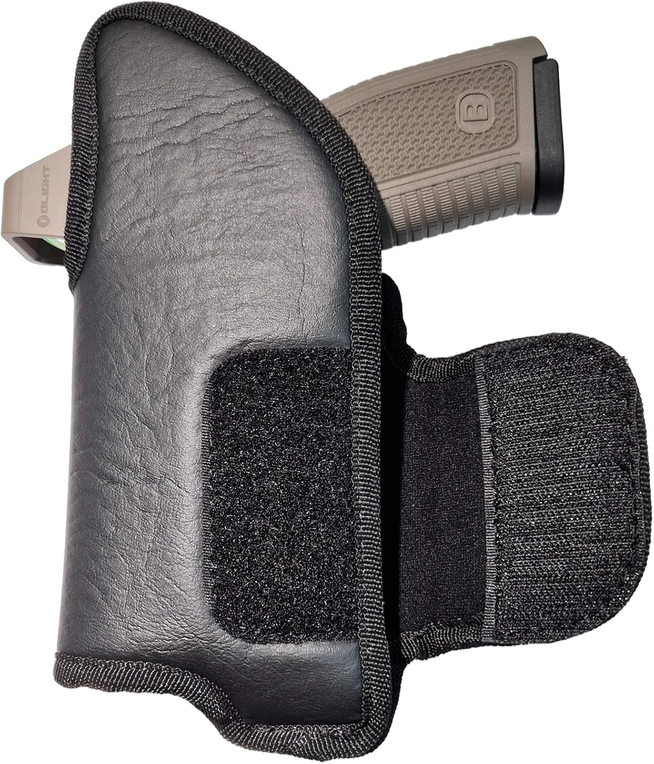 Houston Gun Holster - IWB - Concealed Eco-Leather Gun Holster with Metal Clip/Adjustable with Light OR Laser