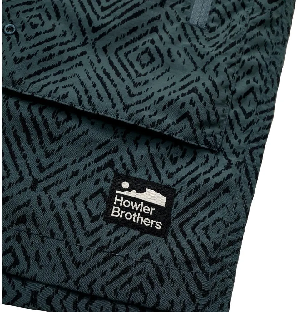 Howler Brothers Men's Pedernales Packable Shorts, Soundwaves/Petrol