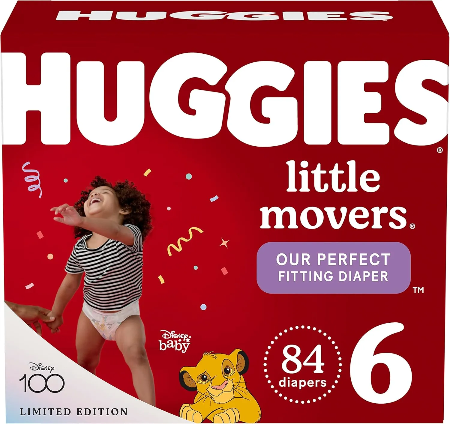 Huggies Little Movers Baby Diapers, Size 6 (35  lbs), 84 Ct