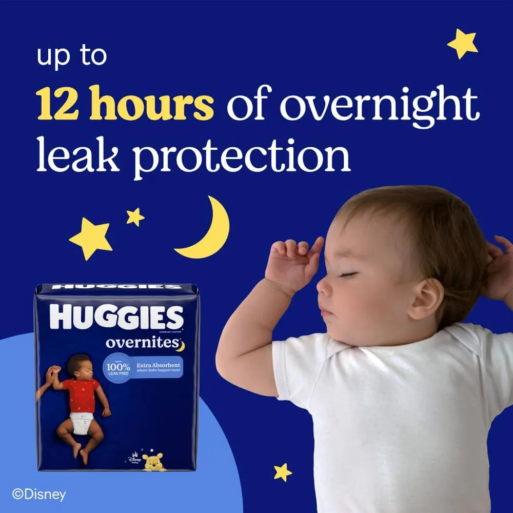 Huggies Overnites Size 3 Overnight Diapers (16-28 lbs), 66 Ct, Packaging May Vary