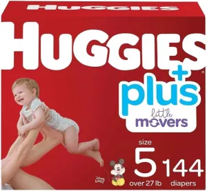 Huggies Plus Diapers, Size 5 (27  Pounds), 144 Count