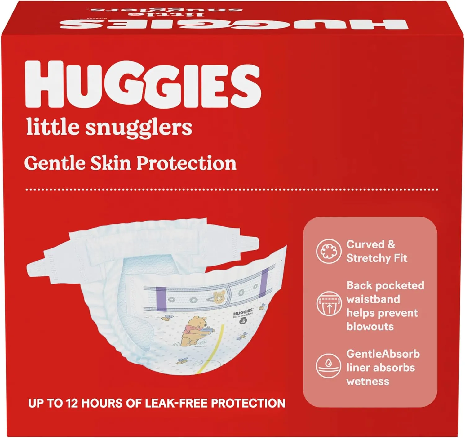 Huggies Size 3 Diapers, Little Snugglers Baby Diapers, Size 3 (16-28 lbs), 136 Count